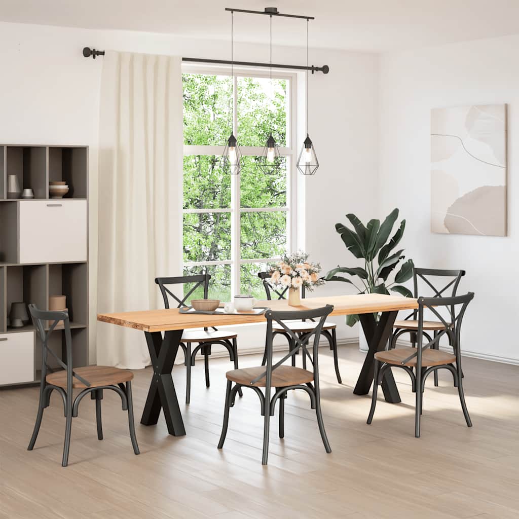 Eettafelpoten 2 st X-vormig 60x(72-73) cm staal zwart is nu te koop bij PeponiXL, paradijselijk wonen!