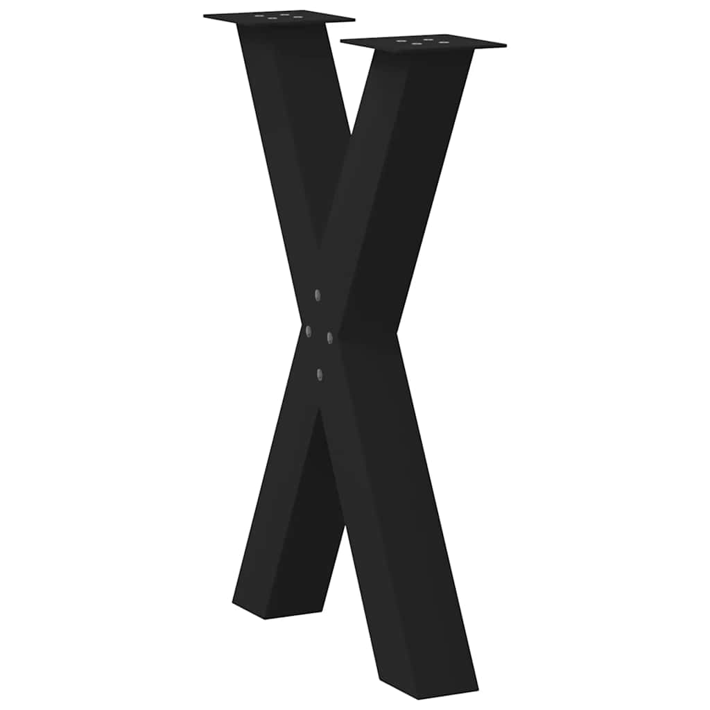 Eettafelpoten 2 st X-vormig 60x(72-73) cm staal zwart is nu te koop bij PeponiXL, paradijselijk wonen!