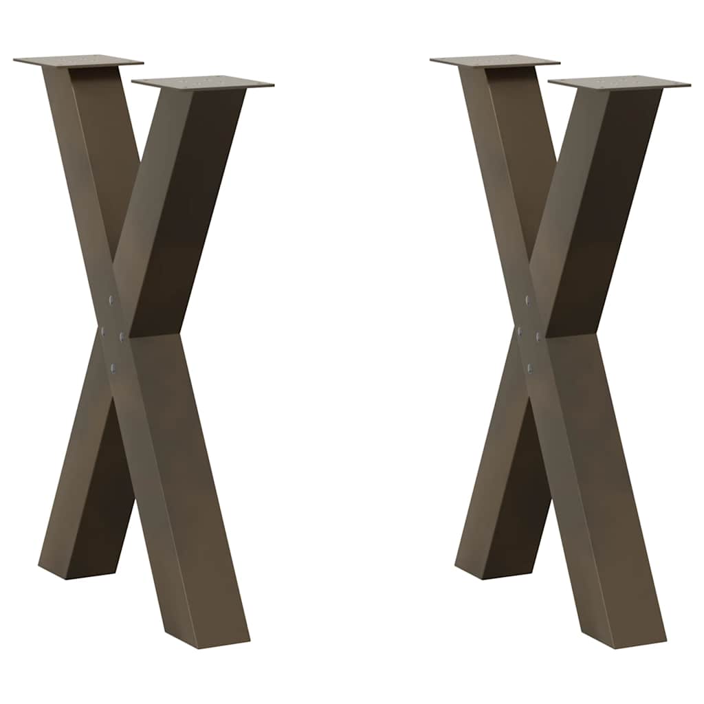 Eettafelpoten 2 st X-vormig 60x(72-73) cm staal naturel is nu te koop bij PeponiXL, paradijselijk wonen!