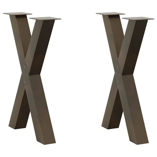 Eettafelpoten 2 st X-vormig 60x(72-73) cm staal naturel is nu te koop bij PeponiXL, paradijselijk wonen!
