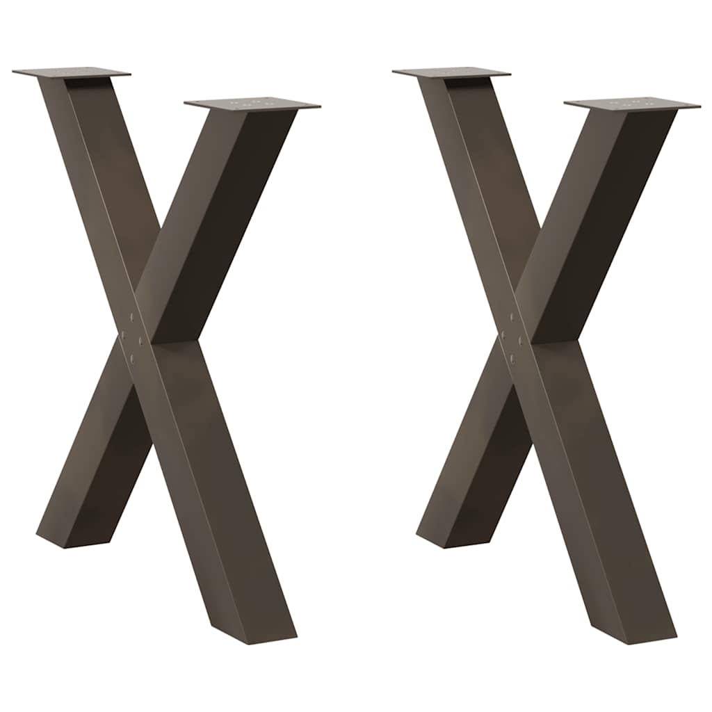 Eettafelpoten 2 st X-vormig 70x(72-73) cm staal naturel is nu te koop bij PeponiXL, paradijselijk wonen!