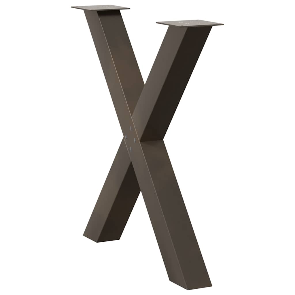 Eettafelpoten 2 st X-vormig 70x(72-73) cm staal naturel is nu te koop bij PeponiXL, paradijselijk wonen!