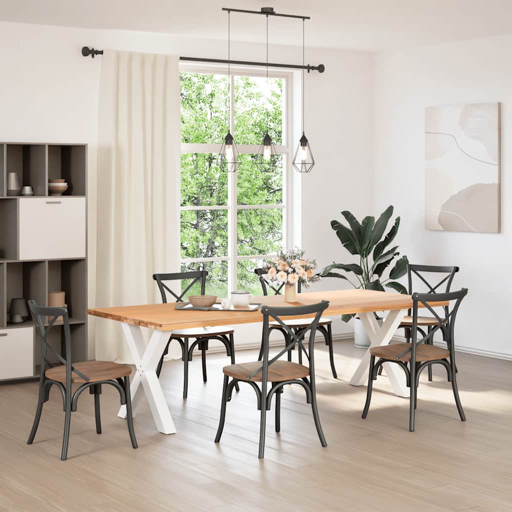 Eettafelpoten 2 st X-vormig 80x(72-73) cm staal wit is nu te koop bij PeponiXL, paradijselijk wonen!