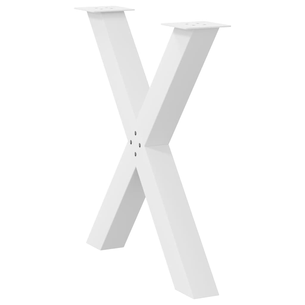 Eettafelpoten 2 st X-vormig 80x(72-73) cm staal wit is nu te koop bij PeponiXL, paradijselijk wonen!