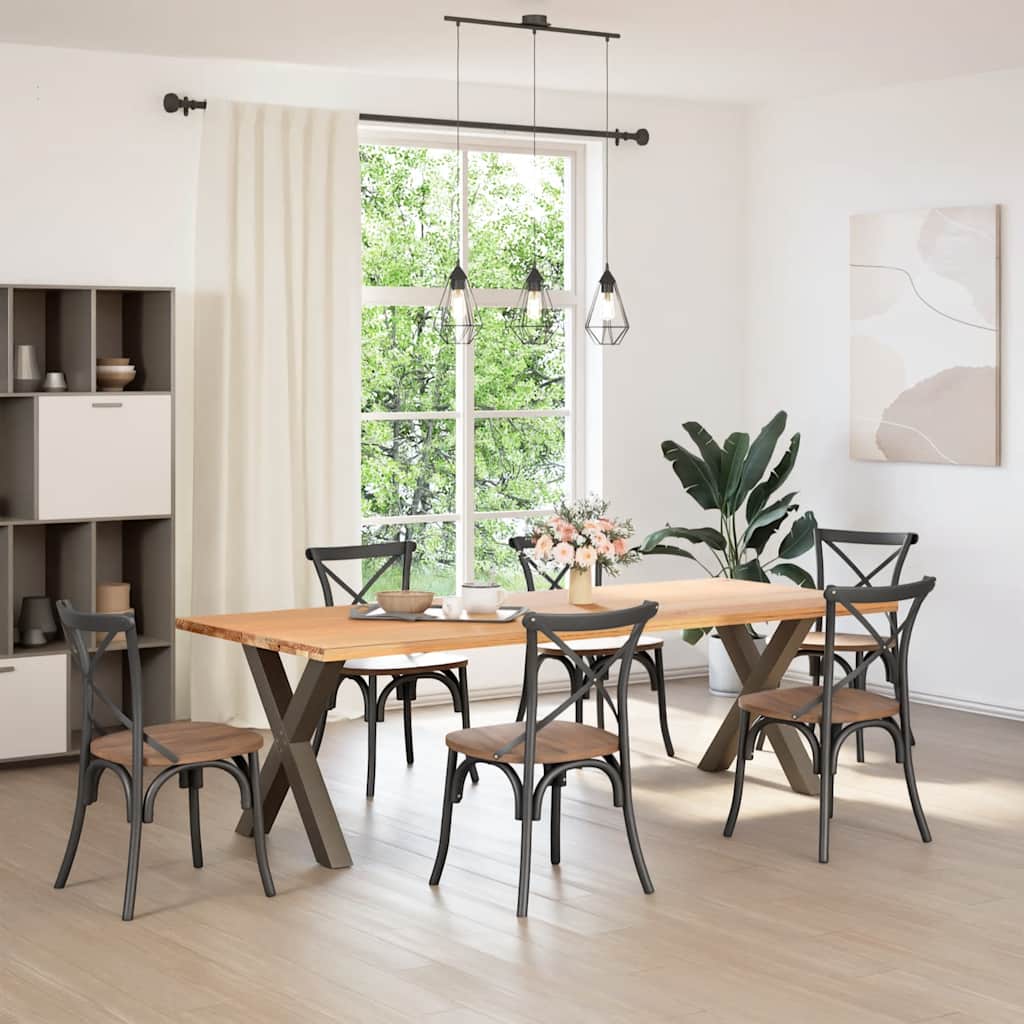 Eettafelpoten 2 st X-vormig 80x(72-73) cm staal naturel is nu te koop bij PeponiXL, paradijselijk wonen!
