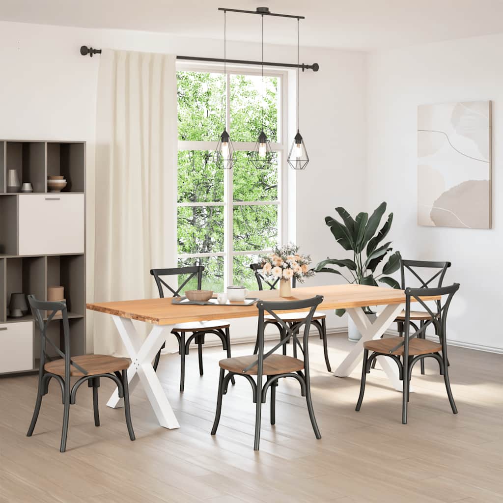 Eettafelpoten 2 st X-vormig 90x(72-73) cm staal wit is nu te koop bij PeponiXL, paradijselijk wonen!