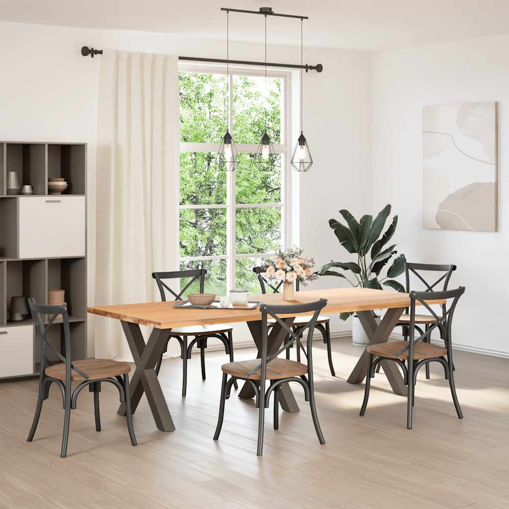 Eettafelpoten 3 st X-vormig 70x(72-73) cm staal naturel is nu te koop bij PeponiXL, paradijselijk wonen!
