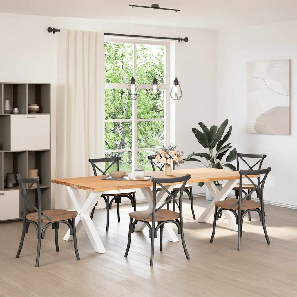 Eettafelpoten 3 st X-vormig 90x(72-73) cm staal wit is nu te koop bij PeponiXL, paradijselijk wonen!