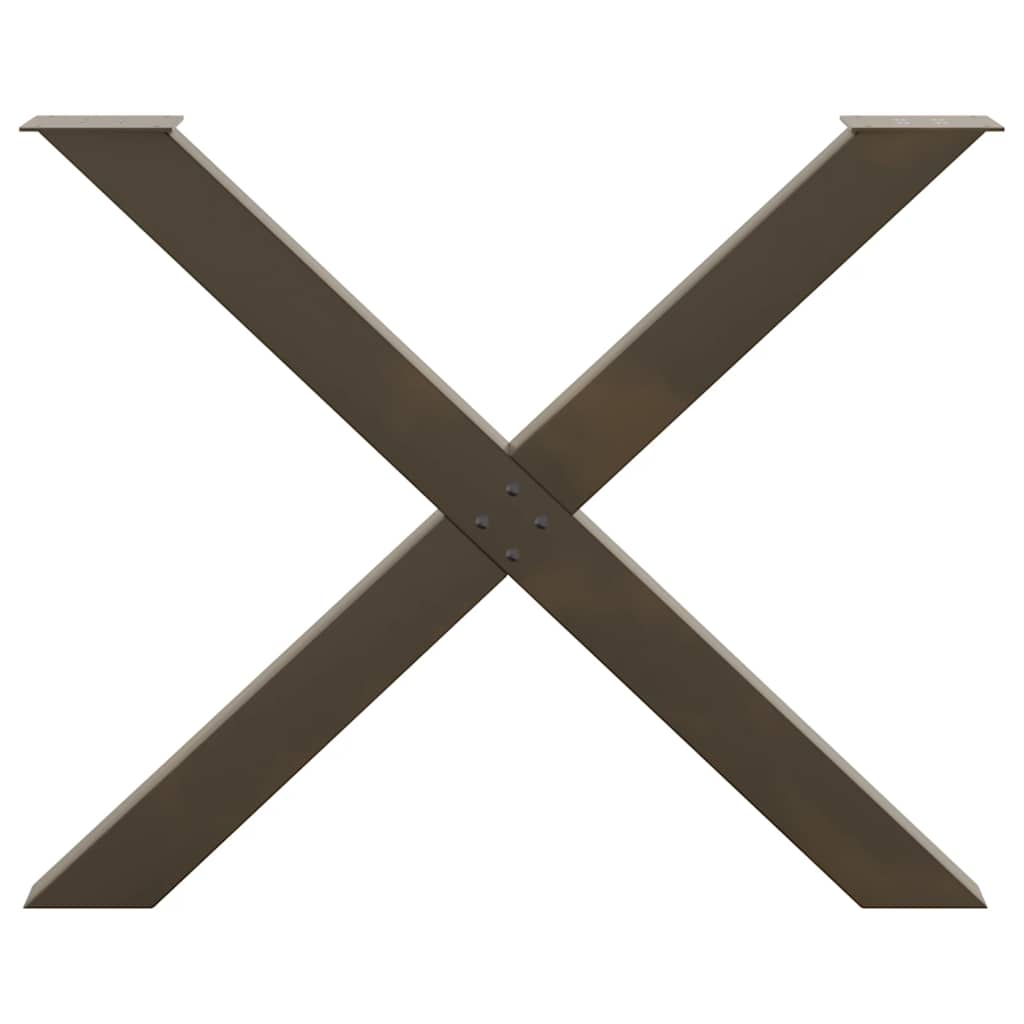 Eettafelpoten 3 st X-vormig 90x(72-73) cm staal naturel is nu te koop bij PeponiXL, paradijselijk wonen!