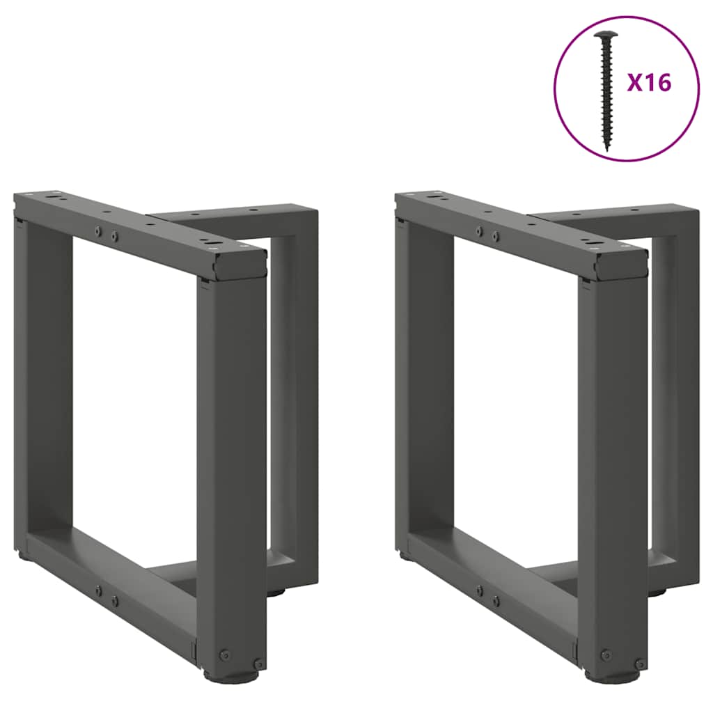 Salontafelpoten 2 st T-vormig 50x25x(42-43) cm staal antraciet is nu te koop bij PeponiXL, paradijselijk wonen!