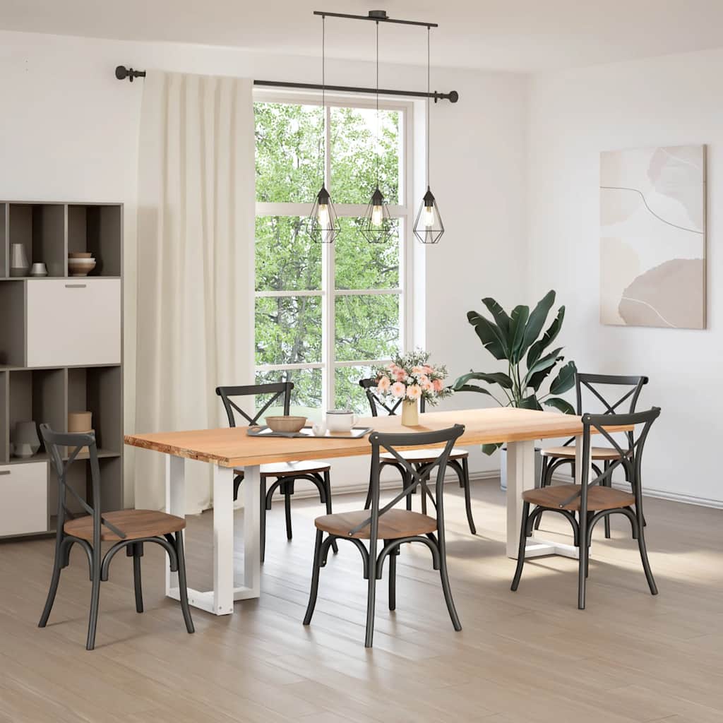 Eettafelpoten 2 st T-vormig 50x35x(72-73) cm staal wit is nu te koop bij PeponiXL, paradijselijk wonen!