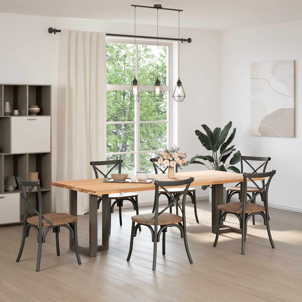 Eettafelpoten 2 st T-vormig 50x35x(72-73) cm staal naturel is nu te koop bij PeponiXL, paradijselijk wonen!