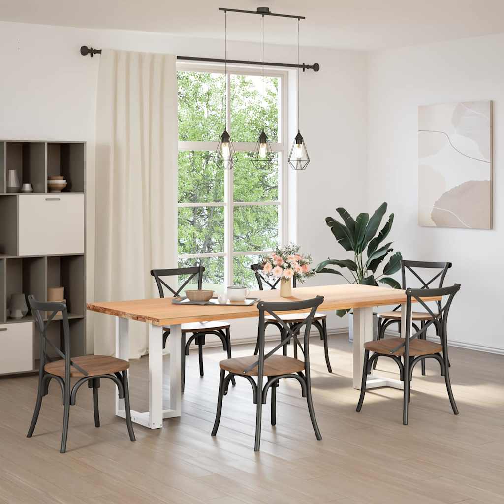 Eettafelpoten 2 st T-vormig 60x35x(72-73) cm staal wit is nu te koop bij PeponiXL, paradijselijk wonen!