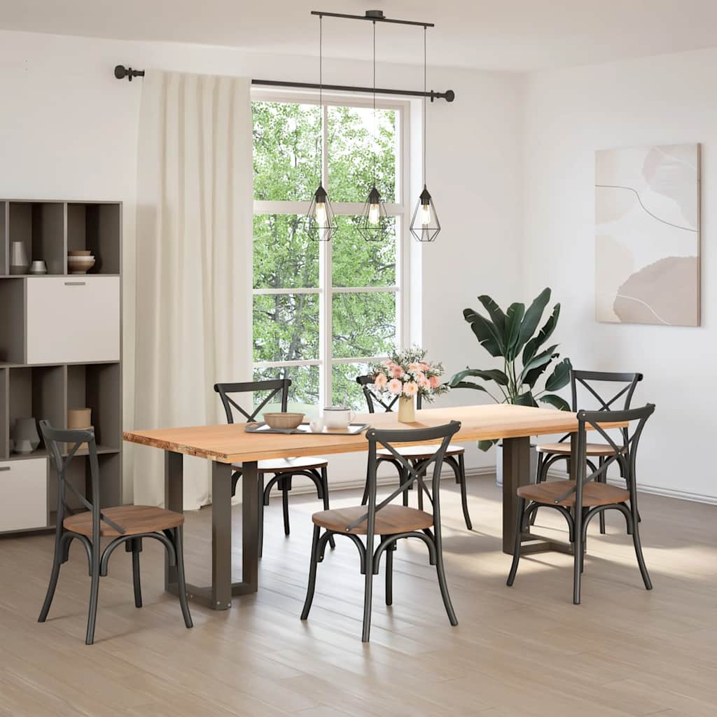 Eettafelpoten 2 st T-vormig 60x35x(72-73) cm staal naturel is nu te koop bij PeponiXL, paradijselijk wonen!