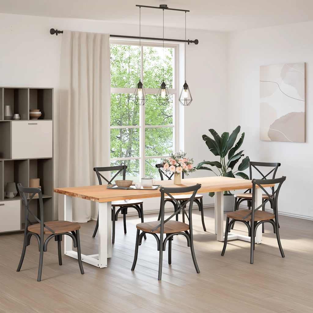 Eettafelpoten 2 st T-vormig 80x35x(72-73) cm staal wit is nu te koop bij PeponiXL, paradijselijk wonen!