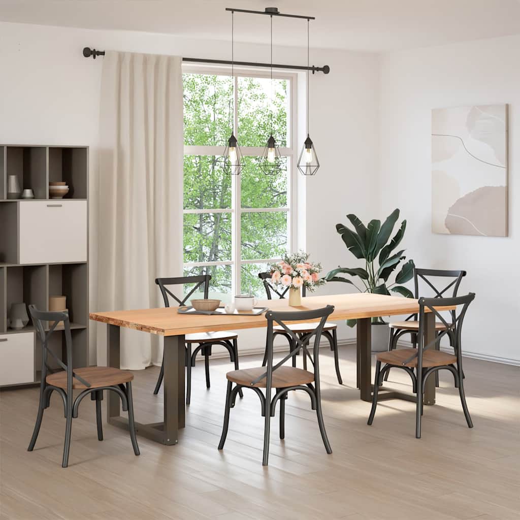 Eettafelpoten 2 st T-vormig 80x35x(72-73) cm staal naturel is nu te koop bij PeponiXL, paradijselijk wonen!