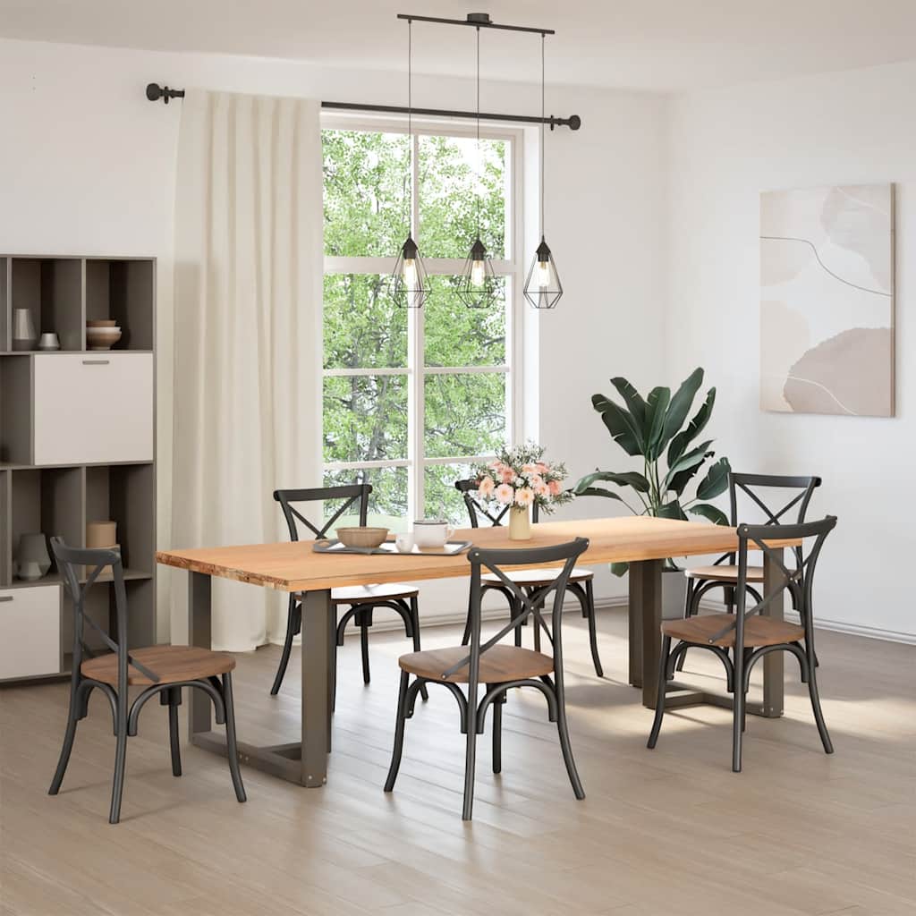 Eettafelpoten 2 st T-vormig 90x35x(72-73) cm staal naturel is nu te koop bij PeponiXL, paradijselijk wonen!
