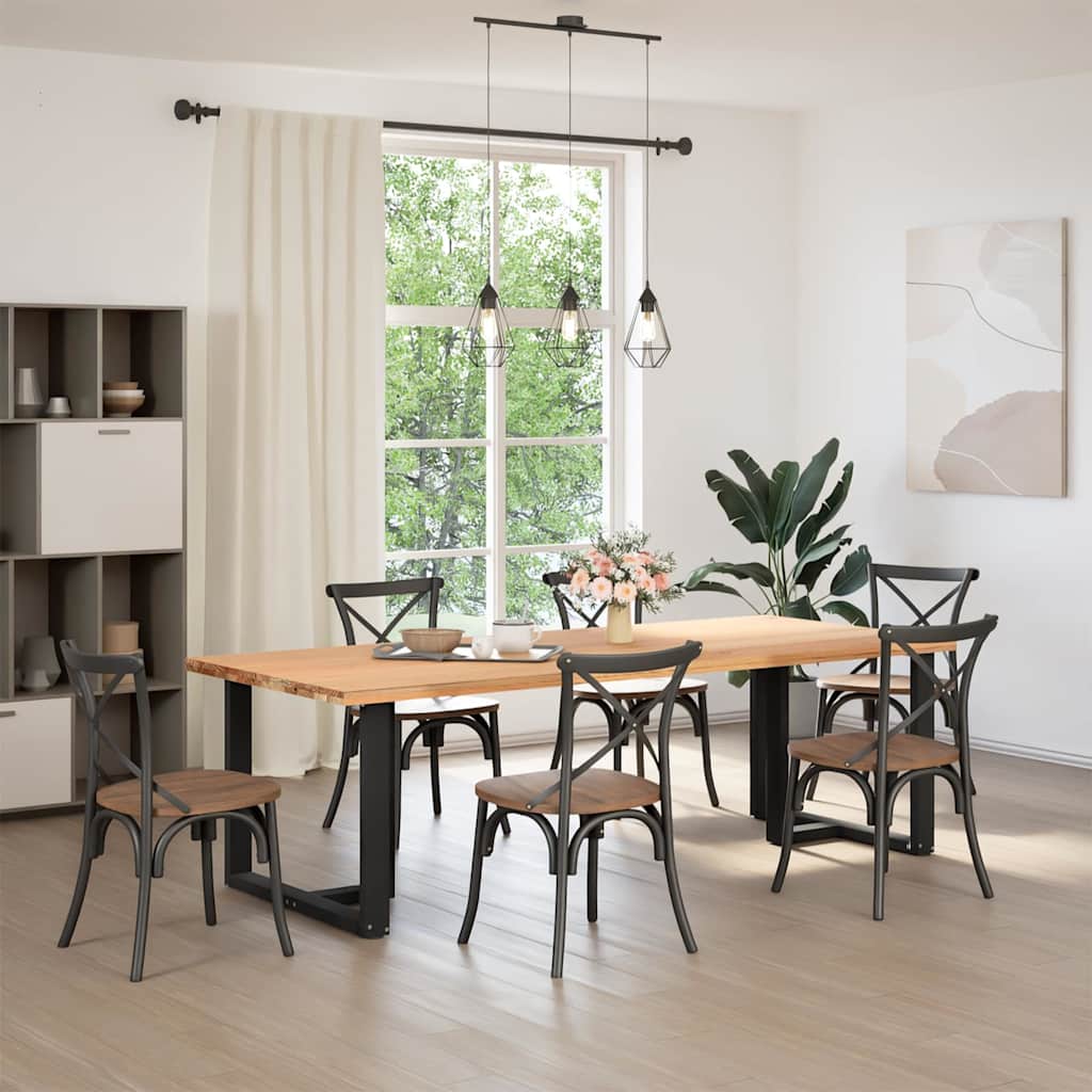 Eettafelpoten 2 st T-vormig 100x35x(72-73) cm staal zwart is nu te koop bij PeponiXL, paradijselijk wonen!