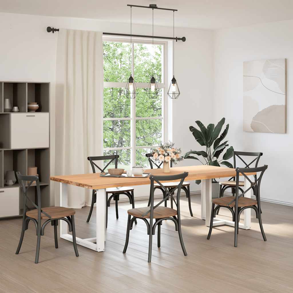 Eettafelpoten 2 st T-vormig 100x35x(72-73) cm staal wit is nu te koop bij PeponiXL, paradijselijk wonen!