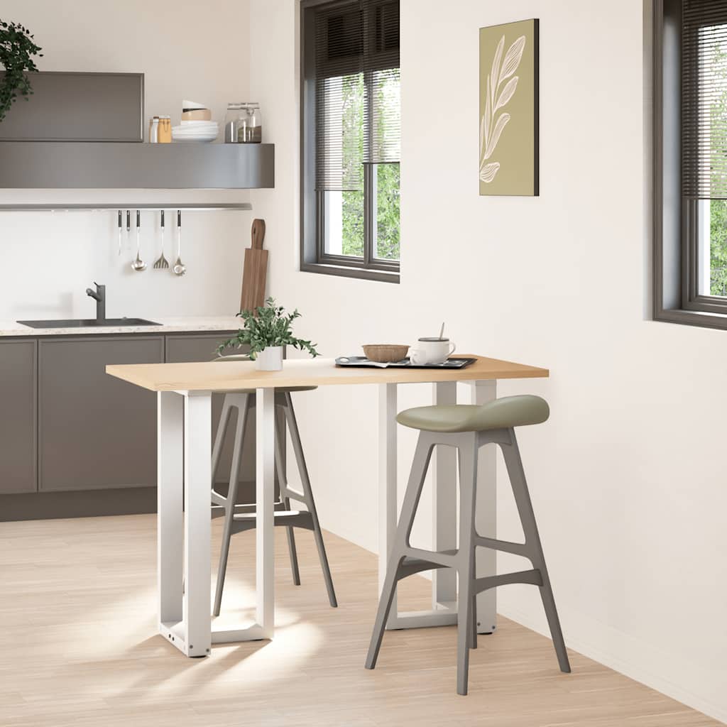 Bartafelpoten 2 st T-vormig 50x35x(90-91) cm staal wit is nu te koop bij PeponiXL, paradijselijk wonen!