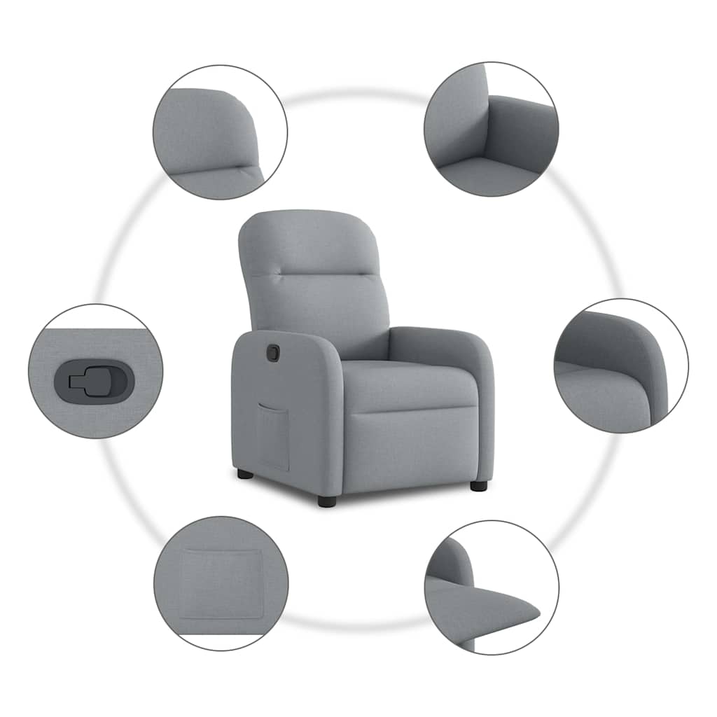 Fauteuil verstelbaar stof lichtgrijs is nu te koop bij PeponiXL, paradijselijk wonen!