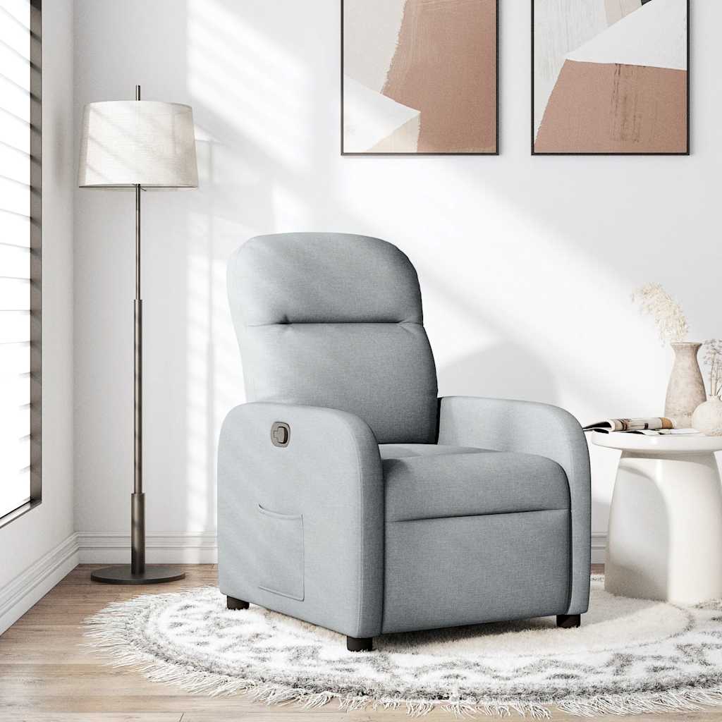 Fauteuil verstelbaar stof lichtgrijs is nu te koop bij PeponiXL, paradijselijk wonen!