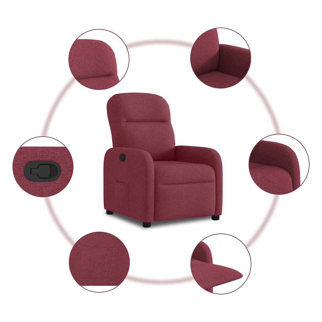 Fauteuil verstelbaar stof wijnrood is nu te koop bij PeponiXL, paradijselijk wonen!