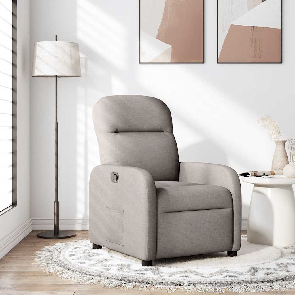 Fauteuil verstelbaar stof taupe is nu te koop bij PeponiXL, paradijselijk wonen!