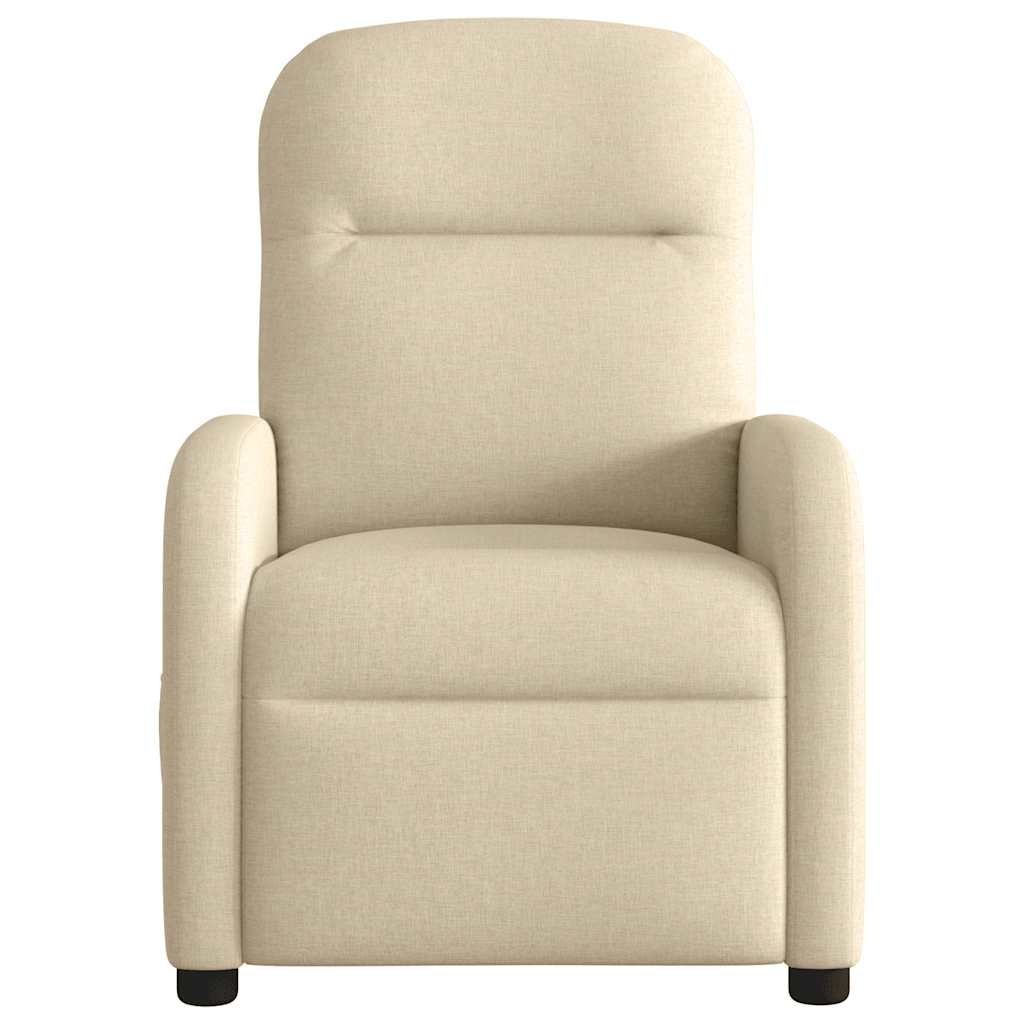 Fauteuil verstelbaar stof crèmekleurig is nu te koop bij PeponiXL, paradijselijk wonen!