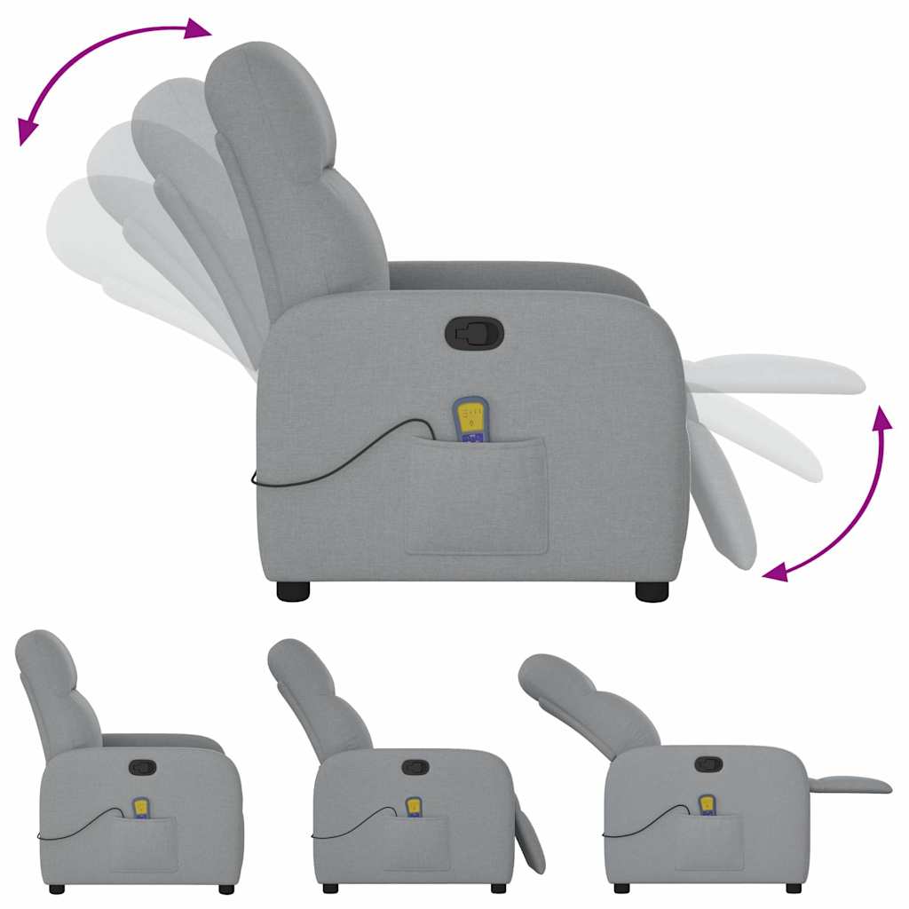 Massagestoel verstelbaar stof lichtgrijs is nu te koop bij PeponiXL, paradijselijk wonen!