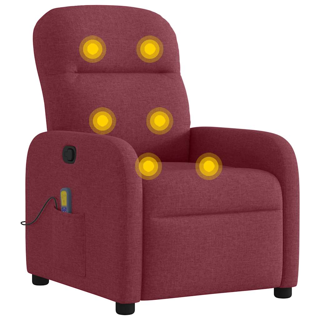Massagestoel verstelbaar stof wijnrood is nu te koop bij PeponiXL, paradijselijk wonen!