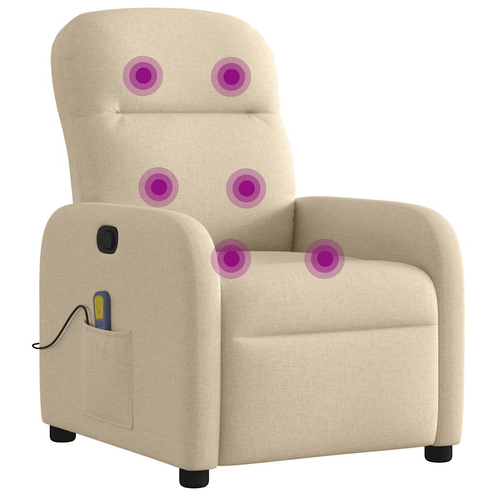 Massagestoel verstelbaar stof crèmekleurig is nu te koop bij PeponiXL, paradijselijk wonen!