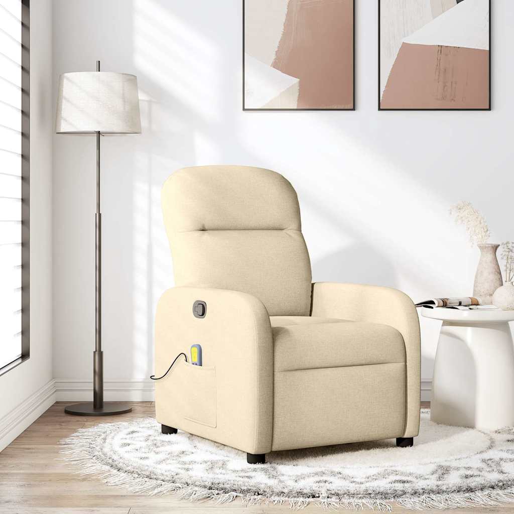 Massagestoel verstelbaar stof crèmekleurig is nu te koop bij PeponiXL, paradijselijk wonen!