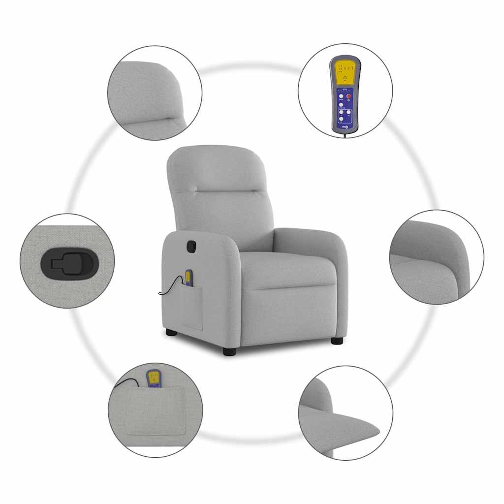 Massagestoel verstelbaar stof wolk grijs is nu te koop bij PeponiXL, paradijselijk wonen!