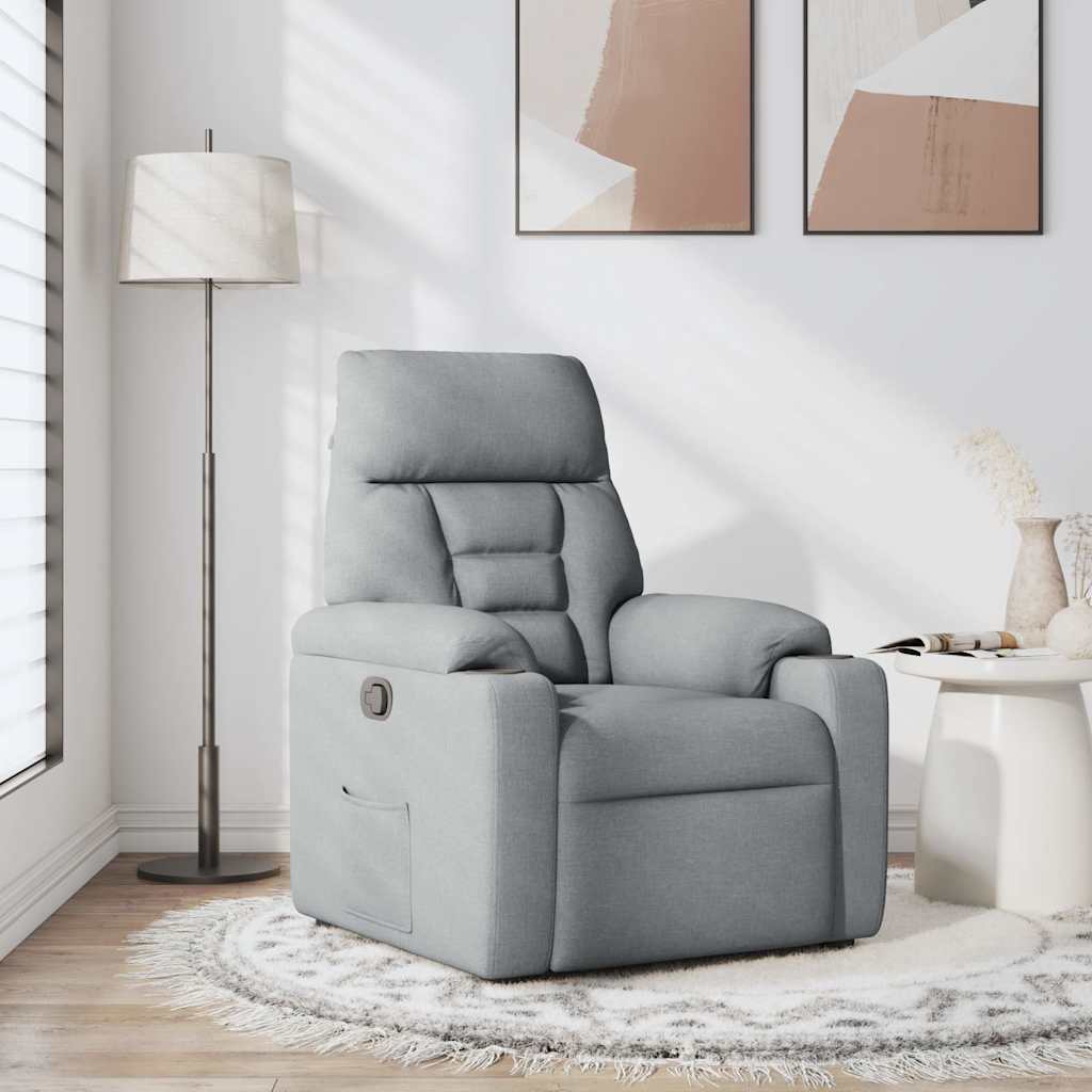 Fauteuil verstelbaar stof lichtgrijs is nu te koop bij PeponiXL, paradijselijk wonen!