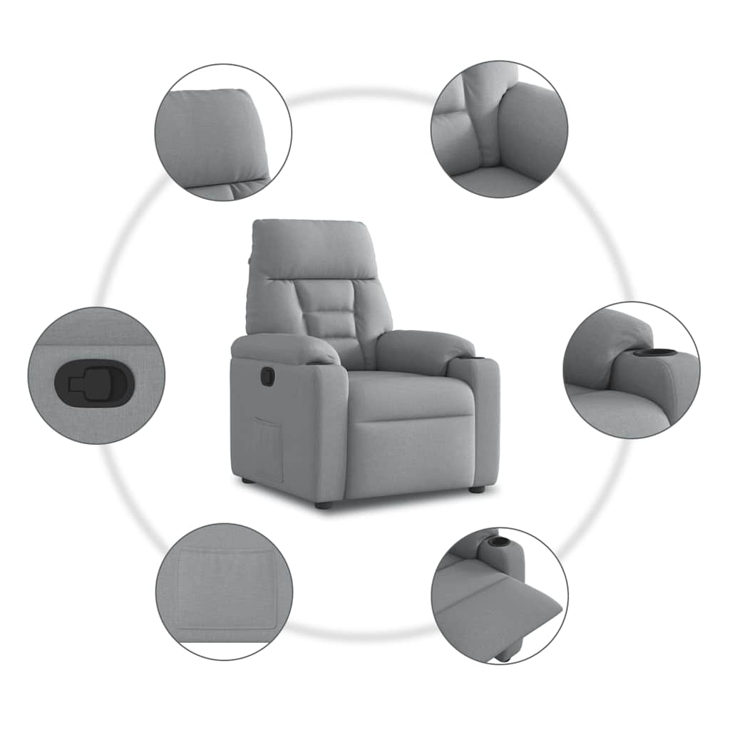 Fauteuil verstelbaar stof lichtgrijs is nu te koop bij PeponiXL, paradijselijk wonen!