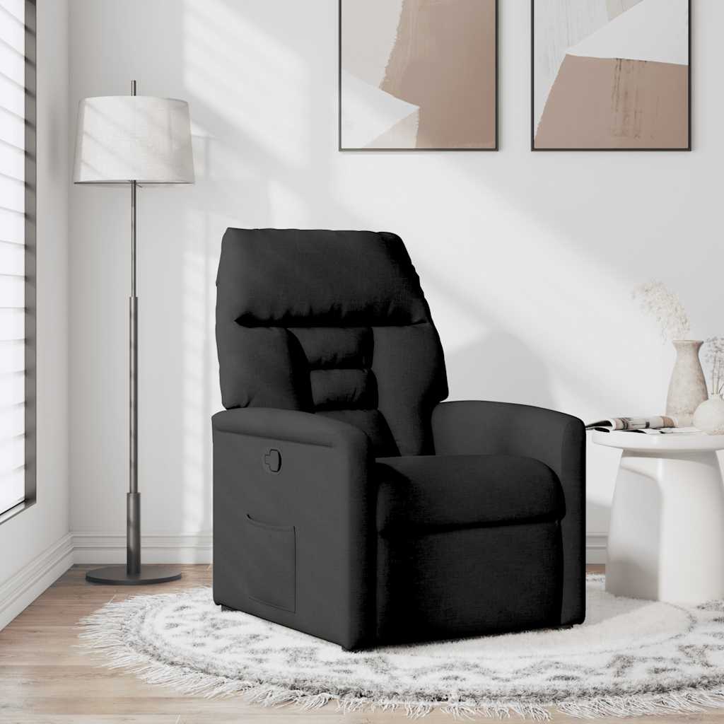 Fauteuil verstelbaar stof zwart is nu te koop bij PeponiXL, paradijselijk wonen!