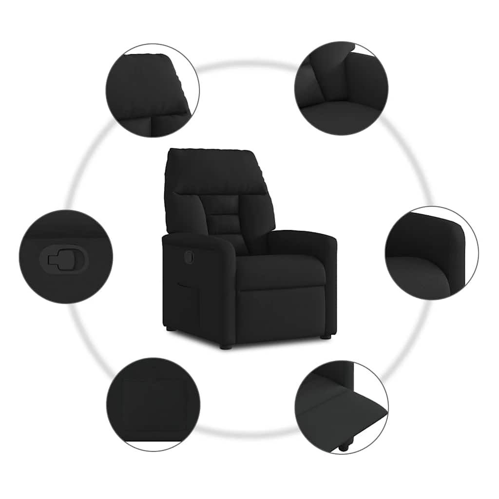 Fauteuil verstelbaar stof zwart is nu te koop bij PeponiXL, paradijselijk wonen!
