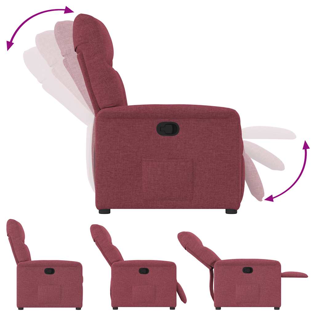 Fauteuil verstelbaar stof wijnrood is nu te koop bij PeponiXL, paradijselijk wonen!