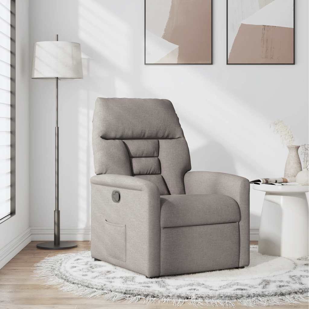 Fauteuil verstelbaar stof taupe is nu te koop bij PeponiXL, paradijselijk wonen!