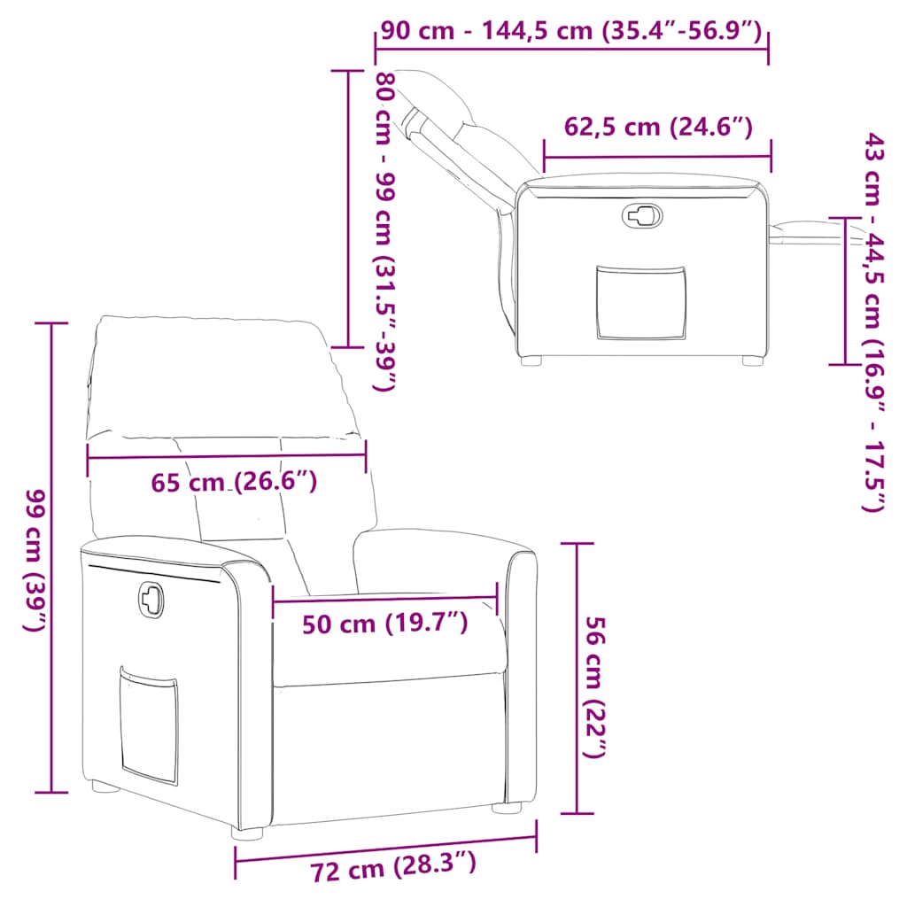 Fauteuil verstelbaar stof taupe is nu te koop bij PeponiXL, paradijselijk wonen!