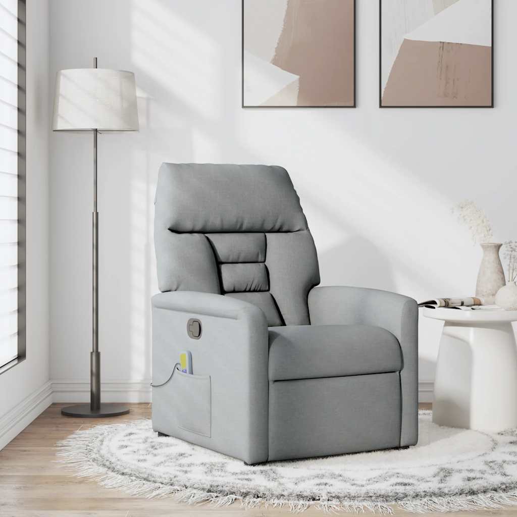 Massagestoel verstelbaar stof lichtgrijs is nu te koop bij PeponiXL, paradijselijk wonen!
