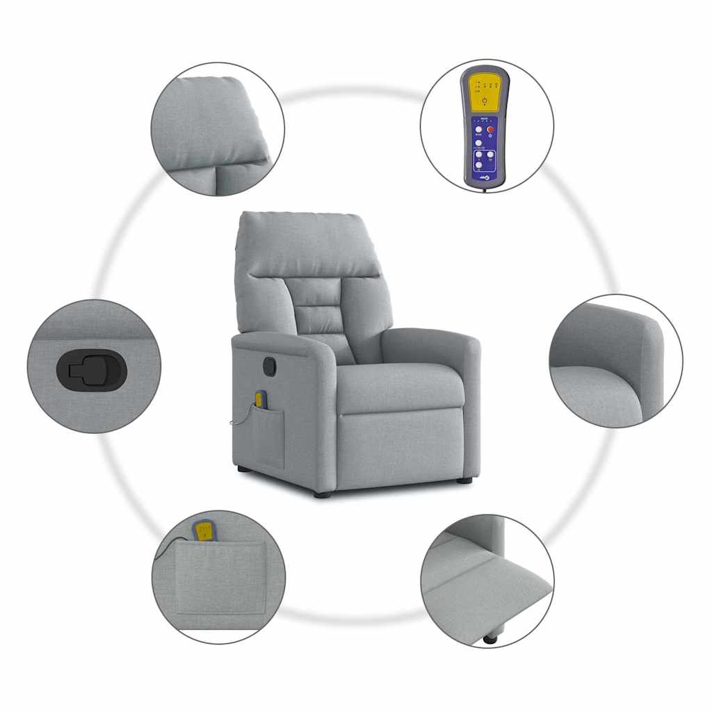 Massagestoel verstelbaar stof lichtgrijs is nu te koop bij PeponiXL, paradijselijk wonen!