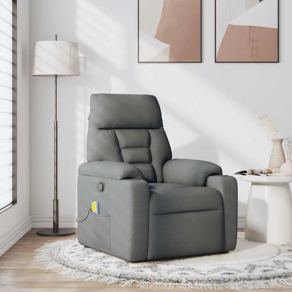 Massagestoel Donkergrijze Stof is nu te koop bij PeponiXL, paradijselijk wonen!