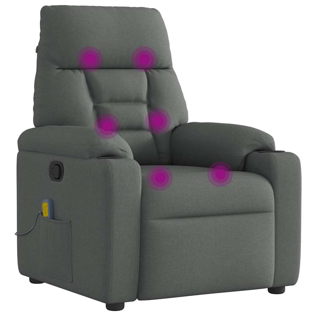 Massagestoel Donkergrijze Stof is nu te koop bij PeponiXL, paradijselijk wonen!