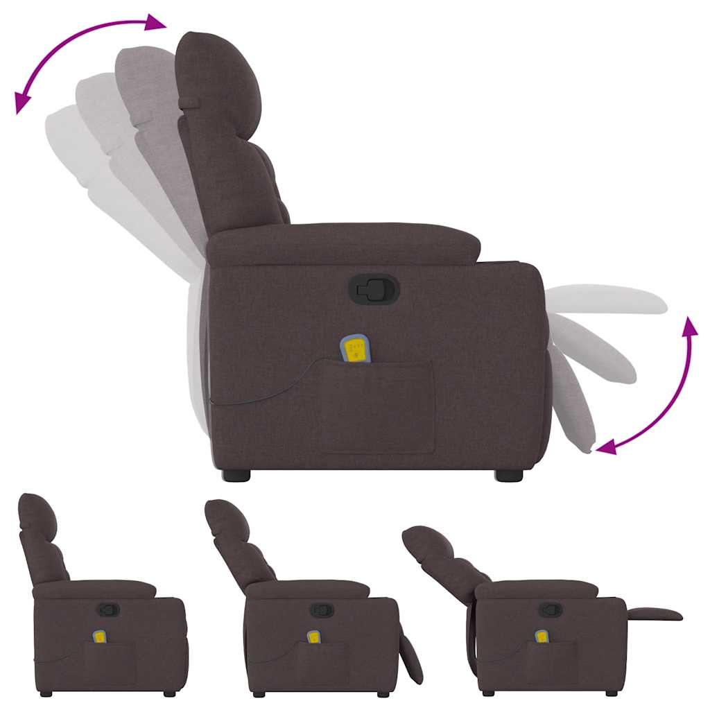 Massagestoel verstelbaar stof donkerbruin is nu te koop bij PeponiXL, paradijselijk wonen!