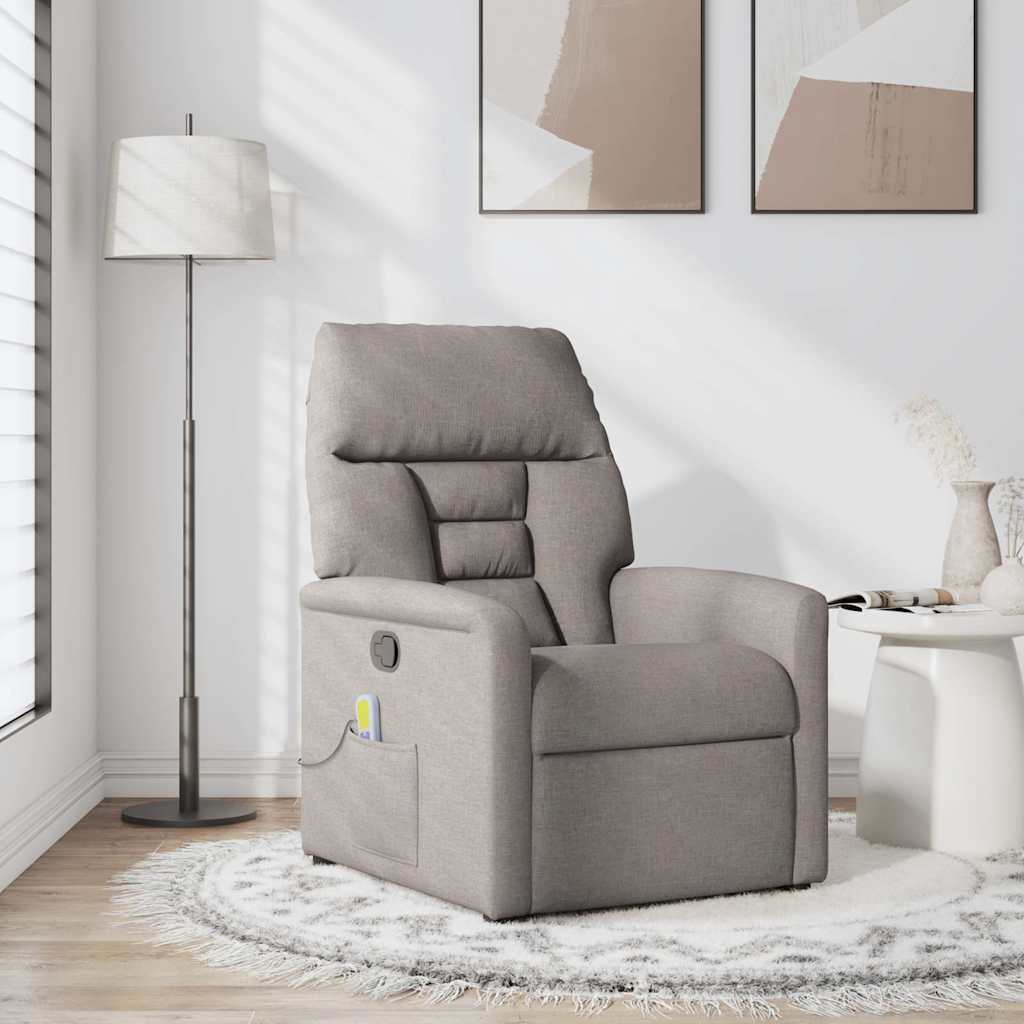 Massagestoel verstelbaar stof taupe is nu te koop bij PeponiXL, paradijselijk wonen!