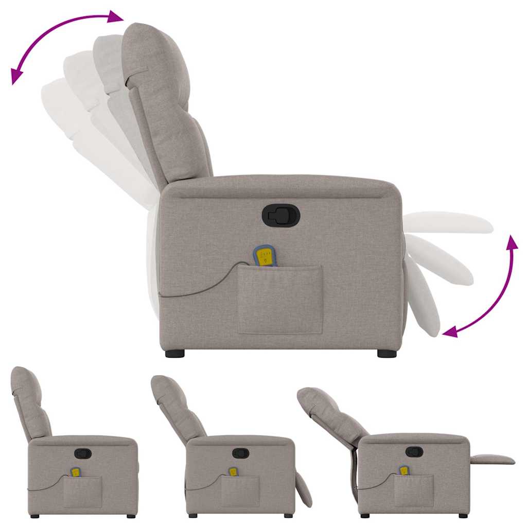 Massagestoel verstelbaar stof taupe is nu te koop bij PeponiXL, paradijselijk wonen!