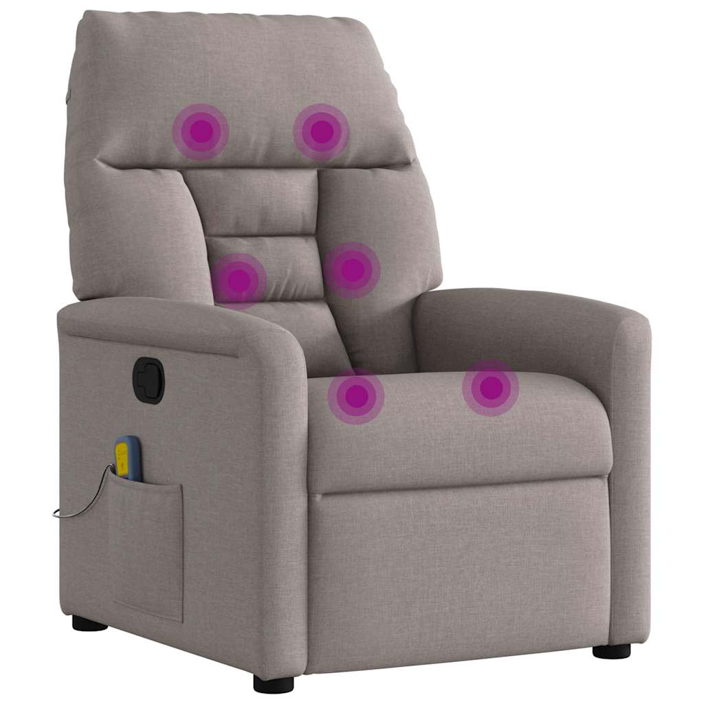 Massagestoel verstelbaar stof taupe is nu te koop bij PeponiXL, paradijselijk wonen!