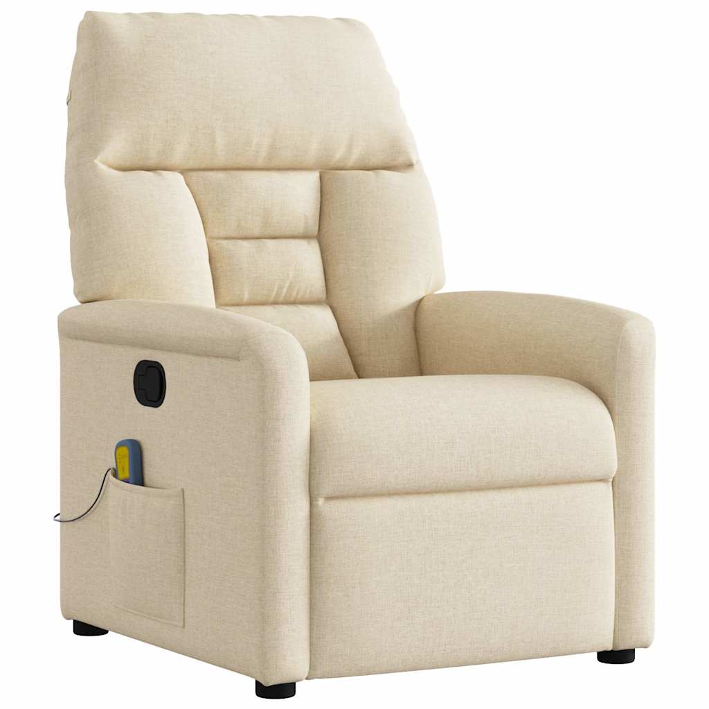 Massagestoel verstelbaar stof crèmekleurig is nu te koop bij PeponiXL, paradijselijk wonen!